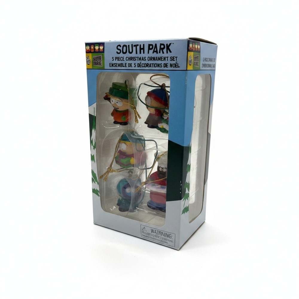 South Park 5 Piece Christmas Ornament Set Kurt Adler 2007 Cartman Kenny Chef